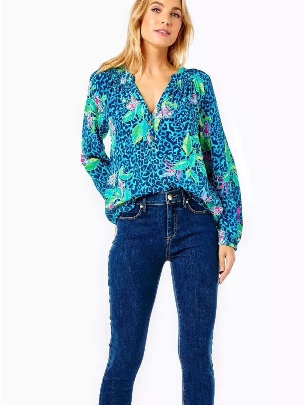 Lilly Pulitzer Elsa Silk Blouse Size M